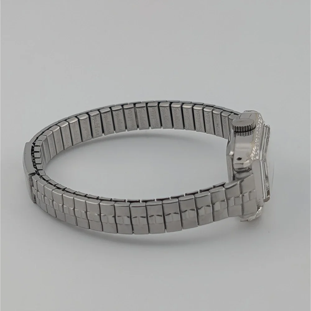 Seiko 11-4300 Manual Wind Blue Textured‎ Dial Tank Watch WGP Vintage 11-4300